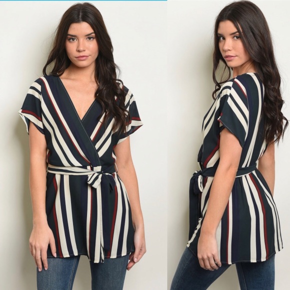 GREEN STRIPES TOP! - Picture 3 of 6